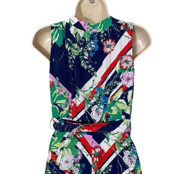 Anthropologie Maeve Spirited Midi Dress in Blue Motif Size 2P - Picture 11 of 13